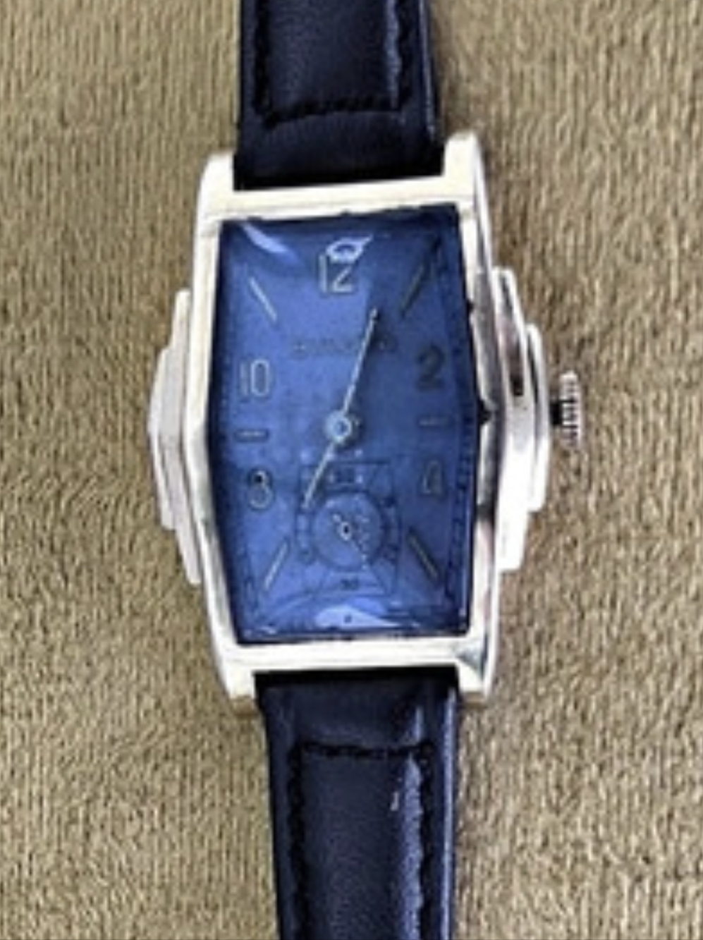 Bulova Rectangular Blue & Black Dial Watch